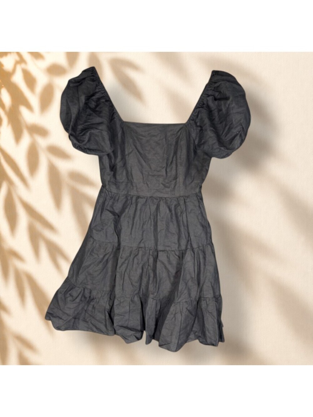 Chelsea & Violet Mini Dress Women S Small Black Short Square Neck Short Sleeve